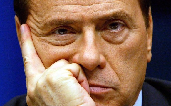 epa10686559 (FILE) Italian Prime Minister Silvio Berlusconi during a news conference in Brussels, Belgium, 11 December 2003 (reissued 12 June 2023). Silvio Berlusconi has died at the age of 86 on 12 J ...