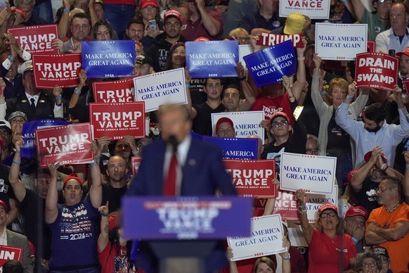 Republican presidential nominee former President Donald Trump, speaks during a campaign event, Wednesday, Sept. 18, 2024, in Uniondale, N.Y. (AP Photo/Frank Franklin II)