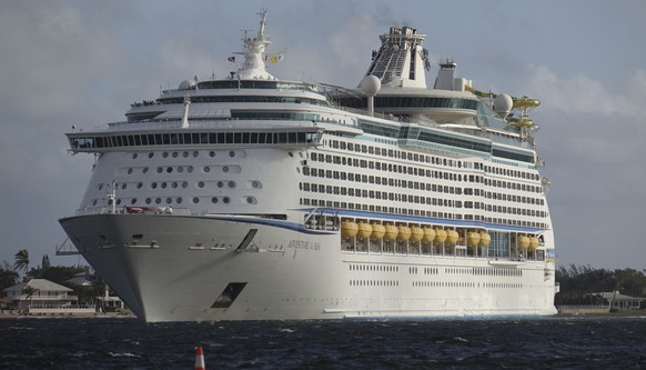 FILE - In this Oct. 3, 2017, file photo, The Royal Caribbean Adventure of the Seas, arrives at Port Everglades in Fort Lauderdale, Fla. Royal Caribbean has announced that its ship Adventure of the Sea ...