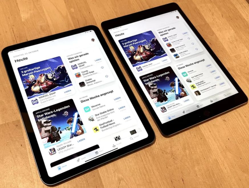 Das neue iPad (links) und dessen Vorgänger im Vergleich.