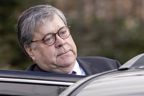 epa07455817 US Attorney General William Barr leaves his home in McLean, Virginia, USA, 22 March 2019. Anticipation and speculation is continues to grow that special counsel Robert Mueller may be about ...
