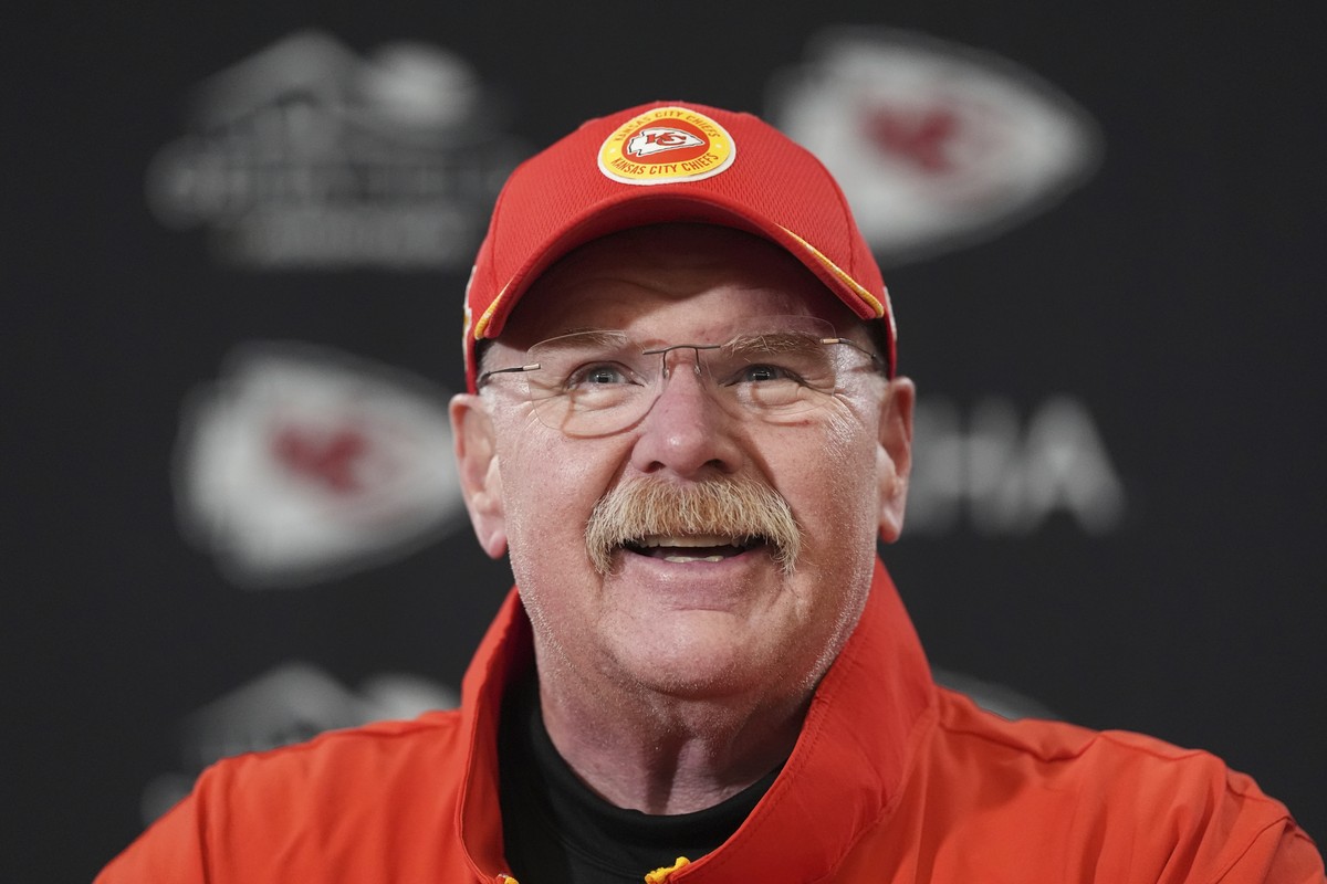 Kansas City Chiefs head coach Andy Reid speaks during a news conference following an NFL football AFC divisional playoff game against the Houston Texans Saturday, Jan. 18, 2025, in Kansas City, Mo. (A ...