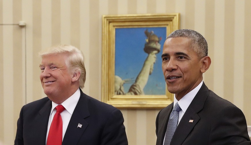 President Barack Obama meets with President-elect Donald Trump in the Oval Office of the White House in Washington, Thursday, Nov. 10, 2016. (AP Photo/Pablo Martinez Monsivais)