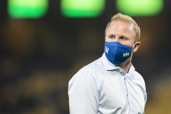 Zuerichs Trainer Ludovic Magnin im Super League Spiel zwischen dem BSC Young Boys Bern und dem FC Zuerich, am Samstag, 19. September 2020 im Stadion Wankdorf in Bern. (KEYSTONE/Peter Klaunzer)