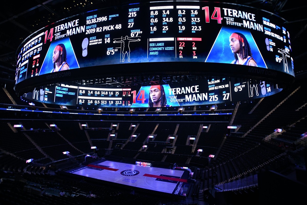 L'écran circulaire des Clippers va devenir une attraction aux Etats-Unis. Il trône fièrement dans l'Intuit Dome, une enceinte flambant neuve qui a coûté 1,8 milliards de dollars.