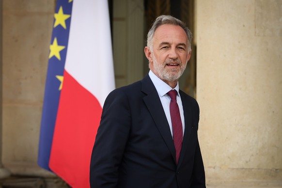 Paris mayor Emmanuel Gregoire arrives at the Elysee Palace before a ceremony following PSG's victory in the Champions League final soccer match between Paris Saint-Germain and Arsenal in Paris, S ...