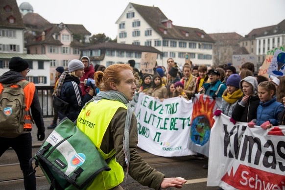 Mitautor Dominik Waser an der Klimademo in Zürich.