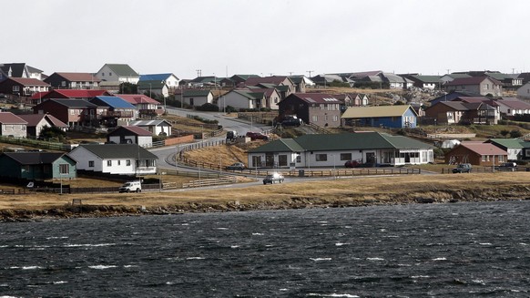 epa04690060 (FILE) A file photograph dated 21 March 2012 showing an overview of an area of Stanley in the Falkland Islands. Falkland Oil and Gas Limited, an oil and gas exploration company exploring a ...