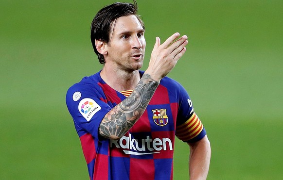 epa08489455 FC Barcelona&#039;s Lionel Messi celebrates after scoring the 2-0 goal during the Spanish LaLiga soccer match between FC Barcelona and CD Leganes at Camp Nou stadium in Barcelona, Spain, 1 ...