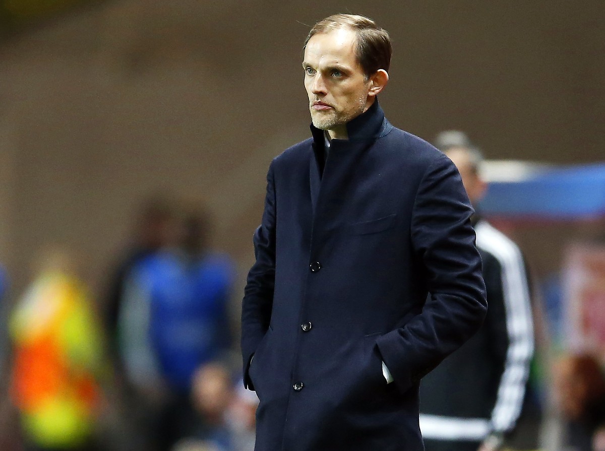 epa05915980 Dortmund's head coach Thomas Tuchel reacts during the UEFA Champions League quarter final, second leg soccer match between AS Monaco and Borussia Dortmund at Stade Louis II in Monaco, ...