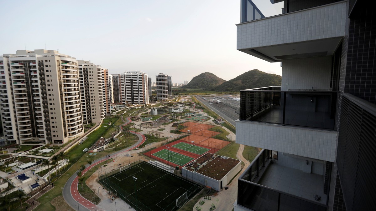 General view of athletes' accommodation can be seen during a guided tour for journalists to the 2016 Rio Olympics Village in Rio de Janeiro, Brazil, July 23, 2016. REUTERS/Ricardo Moraes