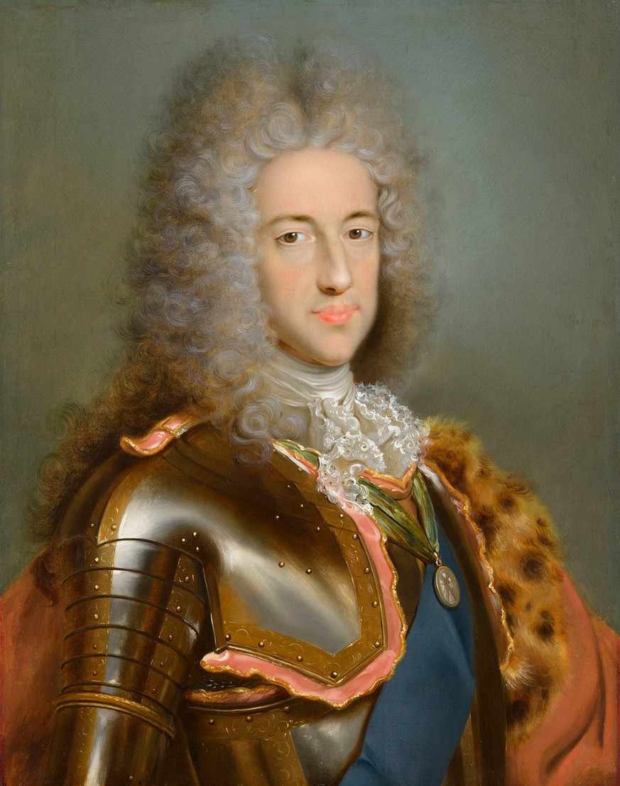 Der «Old Pretender» James Francis Edward Stuart, um 1720.
https://upload.wikimedia.org/wikipedia/commons/7/7a/Portrait_of_James_Francis_Edward_Stuart_by_Antonio_David.jpg