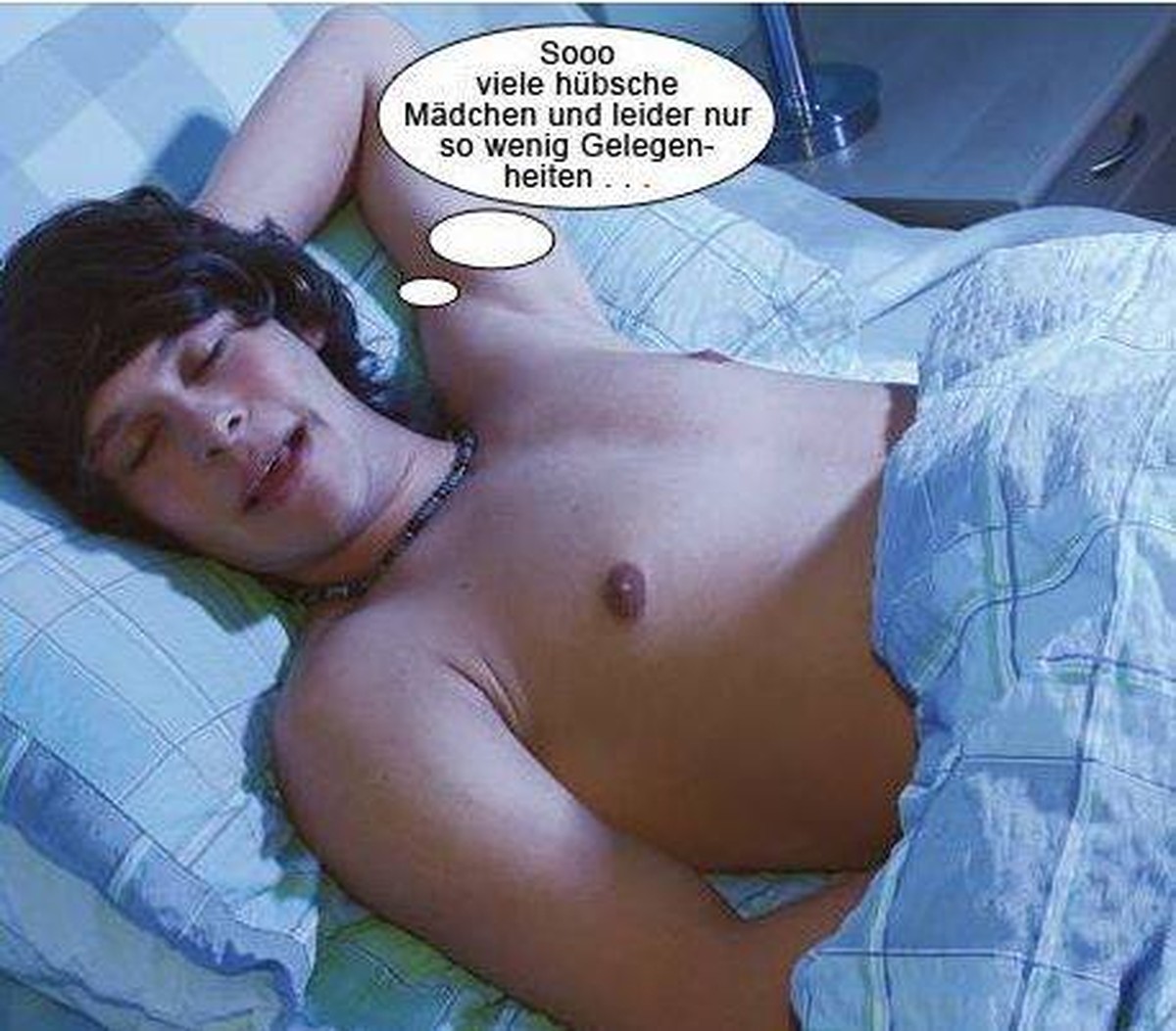 Ein Boy mit feuchten Träumen.