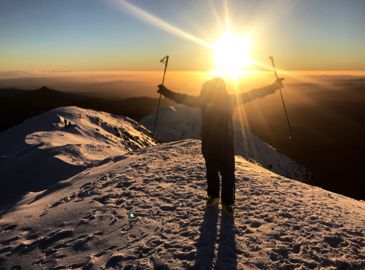 Sonnenuntergang auf dem Mount Buller.