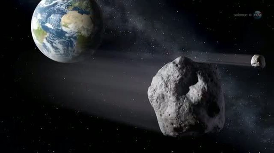 HANDOUT - Der Erde steht eine Rekordbegegnung mit einem Asteroiden bevor: Am 15. Februar 2013 wird der Asteroid 2012 DA14 knapp an der Erde vorbeischrammen, wie die US-Raumfahrtbehörde Nasa berichtet  ...