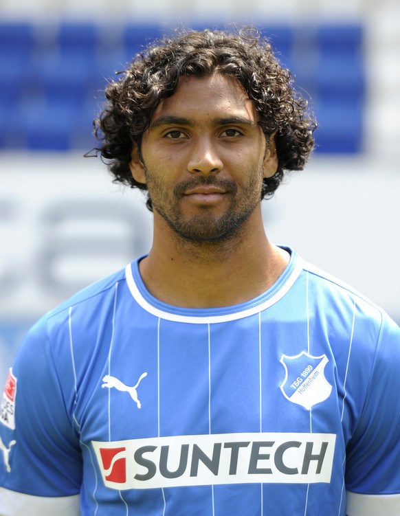 Portrait of defender Marvin Compper of the German Bundesliga soccer club TSG 1899 Hoffenheim taken during the team presentation on Tuesday, July 10, 2012 in Sinsheim, Germany. (AP Photo/dapd/Daniel Ma ...