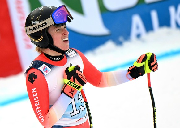 ABD0026_20230114 - ST.ANTON/ARLBERG - �STERREICH: Lara Gut Behrami (SUI) im Rahmen des alpinen Skiweltcups beim Frauen Super-G am Samstag, 14 J�nner 2023, in St. Anton/Arlberg. - FOTO: APA/BARABARA GI ...