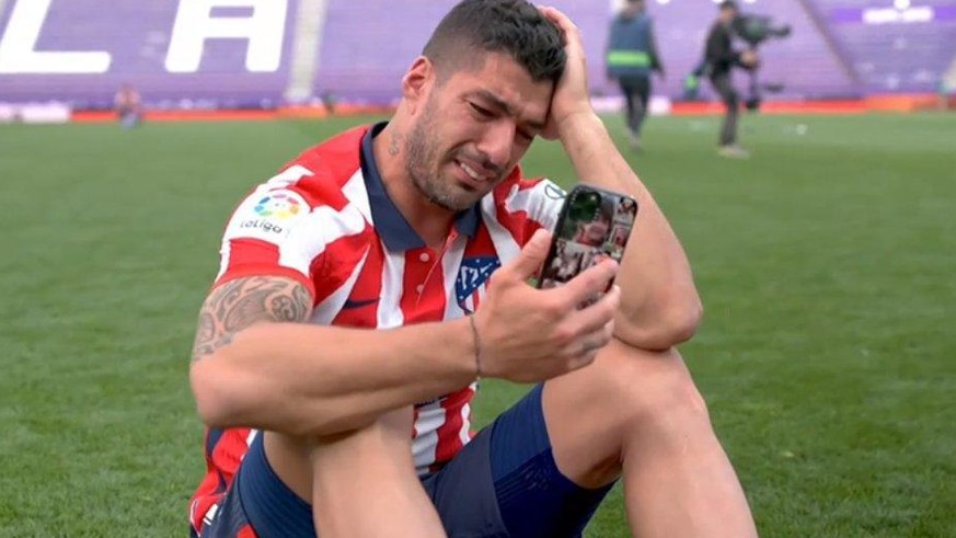 Luis Suarez weint nach Atléticos Titelgewinn Tränen des Glücks.