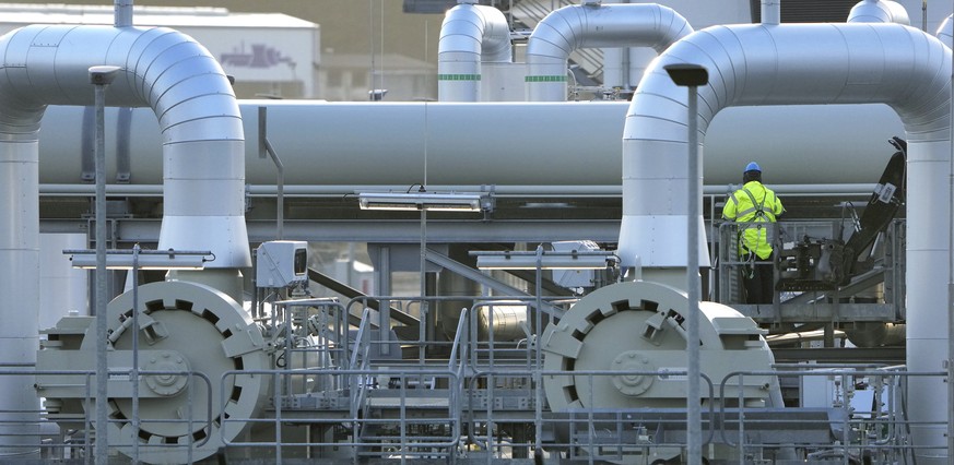 FILE - Pipes at the landfall facilities of the &#039;Nord Stream 2&#039; gas pipline are pictured in Lubmin, northern Germany, on Feb. 15, 2022. European leaders are turning to Africa for more natural ...