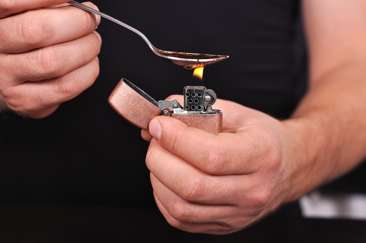 man prepares drug in spoon, close up xkwx drug, abuse, cocaine, heroin, spoon, addiction, narcotic, lighter, problem, junkie, addicted, danger, overdose, forbidden, addict, needle, illegal, opium, coo ...