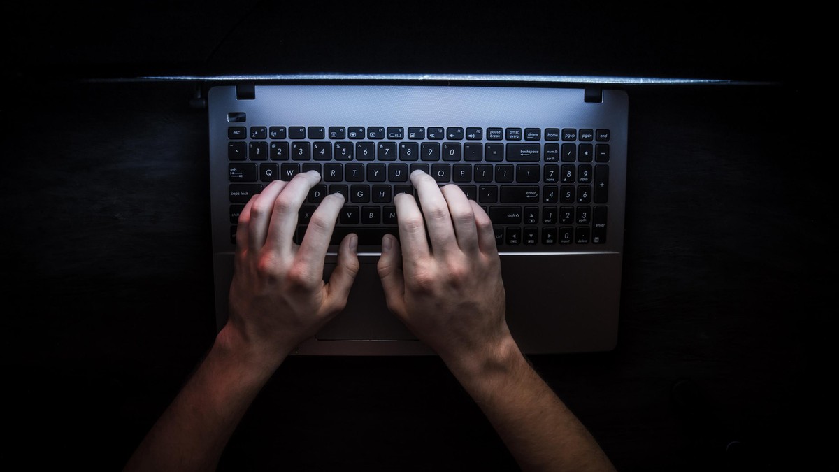 Russian hacker hacking the server in the dark