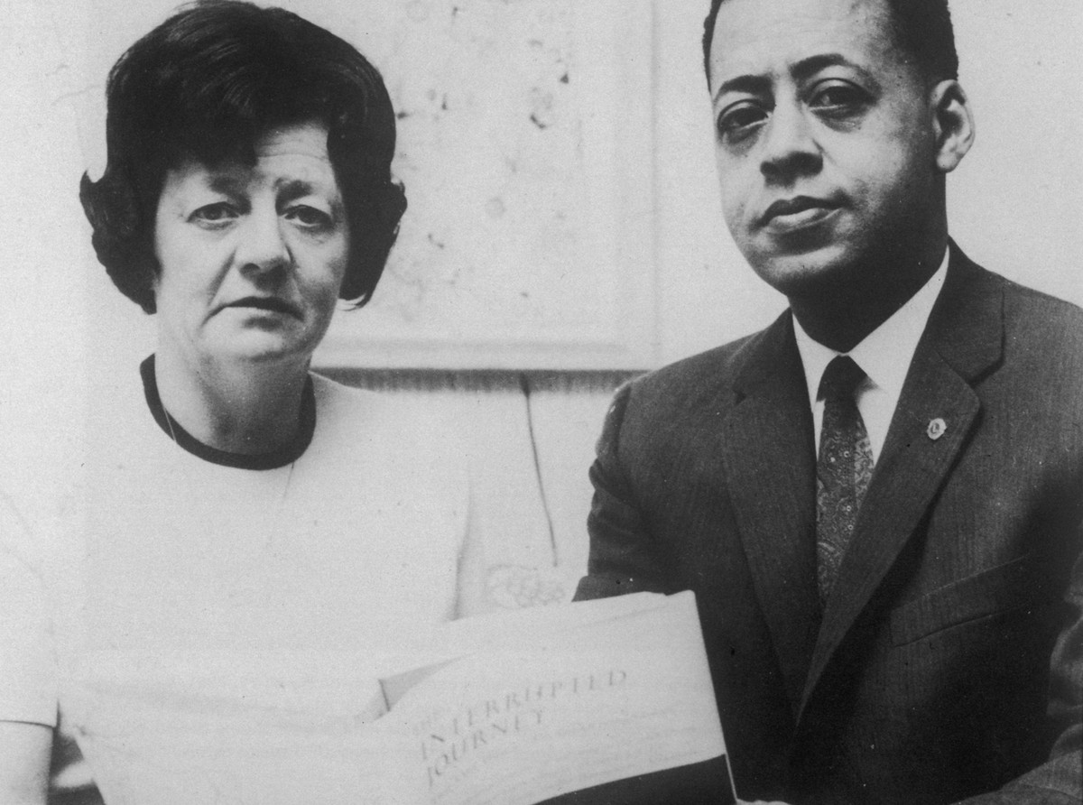 UFO Abduction The Hill couple photographed in 1966, five years after their claimed abduction they hold John Fuller s book Interrupted Journey which tells their story. Date: 1961 PUBLICATIONxINxGERxSUI ...