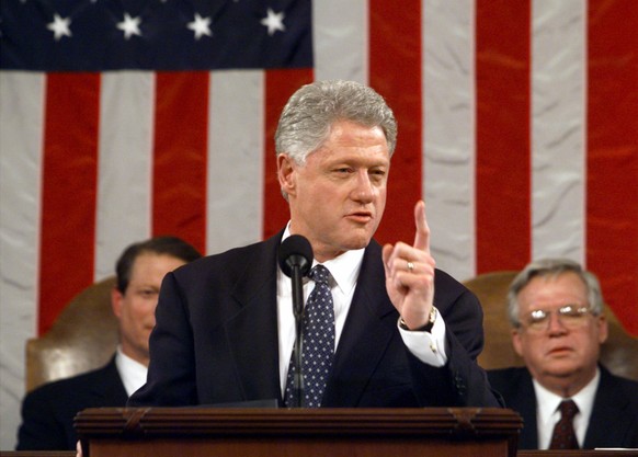 Ex-Präsident Bill Clinton schwor den Kongress in seiner State-of-the-Union-Rede auf den Freihandelsvertrag NAFTA ein