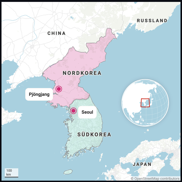 Nordkorea und Südkorea, Karte