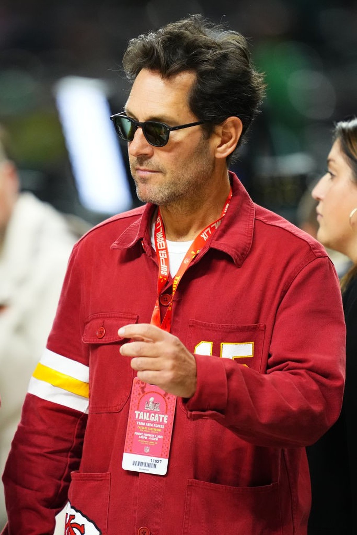 NEW ORLEANS, LA - FEBRUARY 09: Paul Rudd looks on prior to Super Bowl LIX against the Kansas City Chiefs at Caesars Superdome on February 9, 2025 in New Orleans, Louisiana. (Photo by Cooper Neill/Gett ...