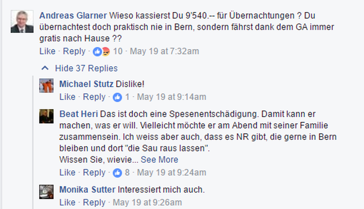 Facebook-Post Jonas Fricker