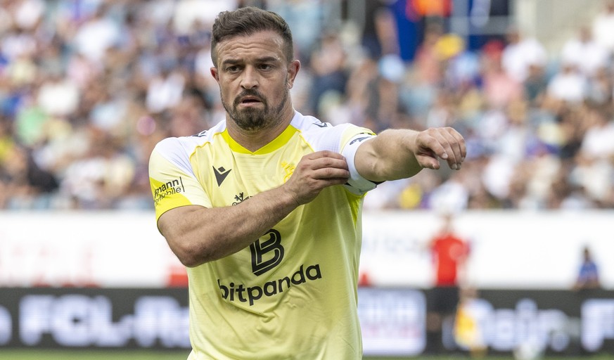Xherdan Shaqiri von Basel beim Super League Meisterschaftsspiel zwischen dem FC Luzern und dem FC Basel vom Sonntag, 13. September 2026 in Luzern. (KEYSTONE/Urs Flueeler)