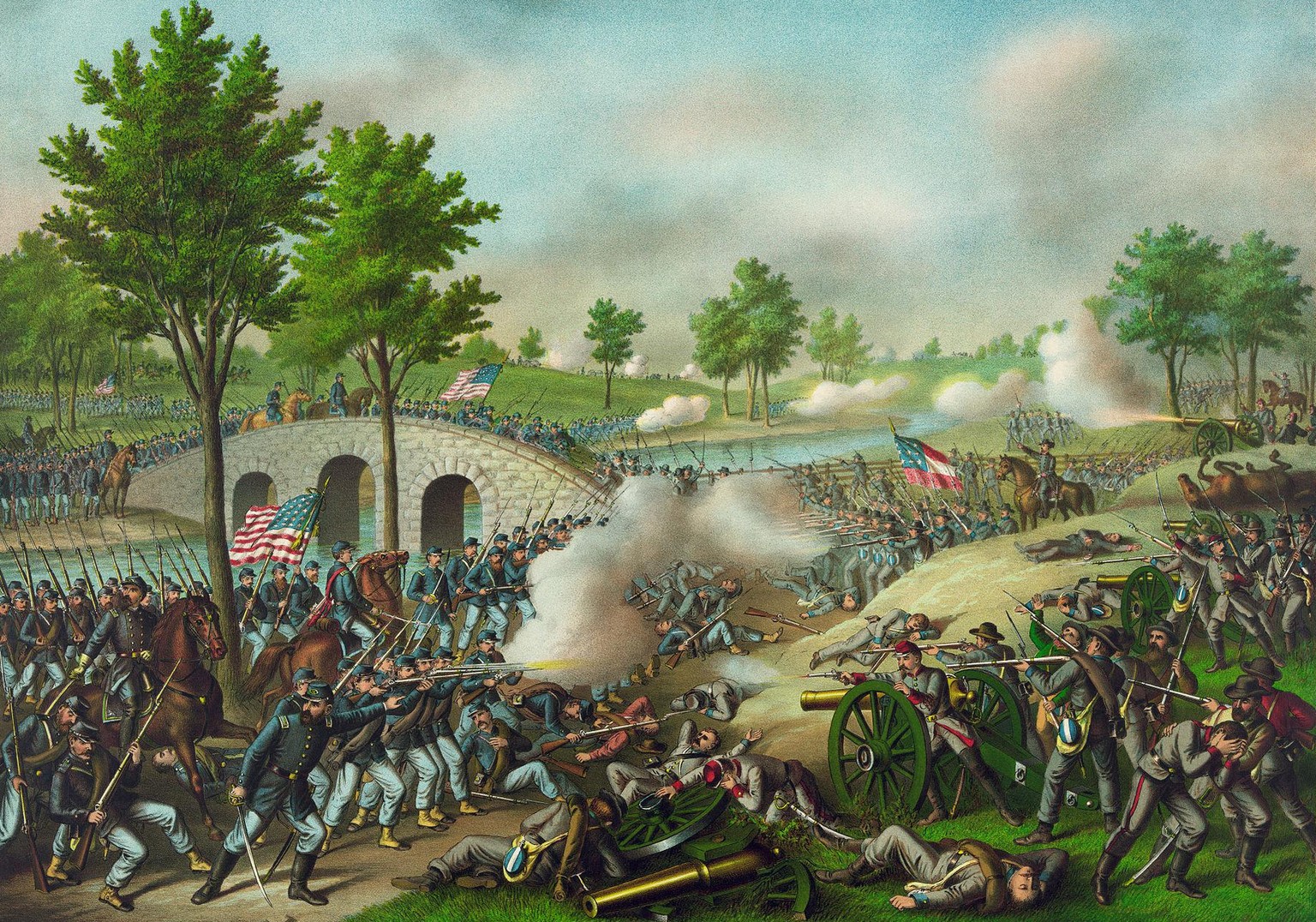 Die Schlacht am Antietam während des Sezessionskriegs, 17. September 1862.