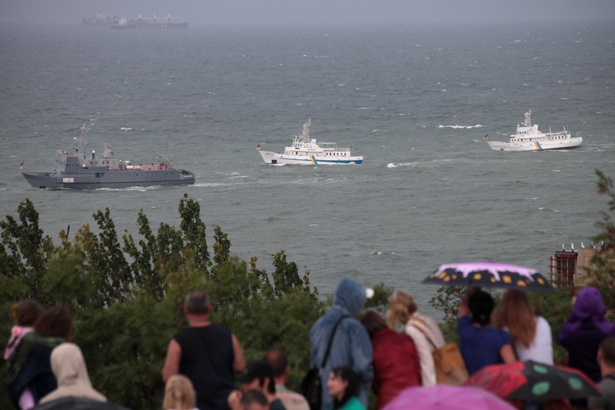 Schiffe der ukrainischen Navy im August 2014 in der Nähe der Stadt Odessa.&nbsp;