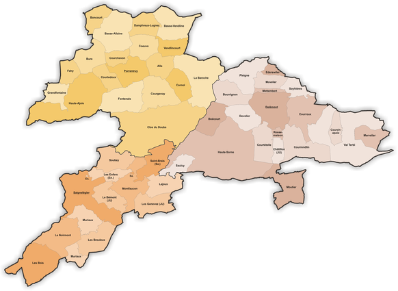 Kanton Jura ab 1. Januar 2026 Kantonswechsel Moutier von Bern zum Jura