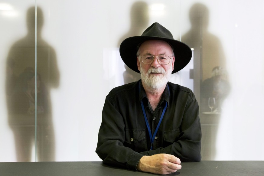 Terry Pratchett, 2012 am Weltkongress der Sterbehilfe-Organisationen in Zürich.