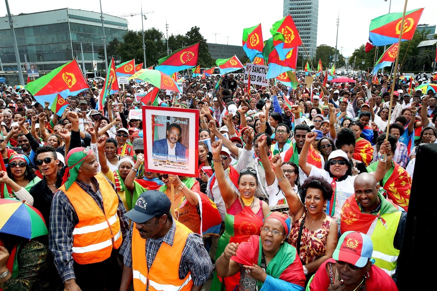 Anhänger der Regierung demonstrierten im Juni in Genf gegen den UNO-Bericht.