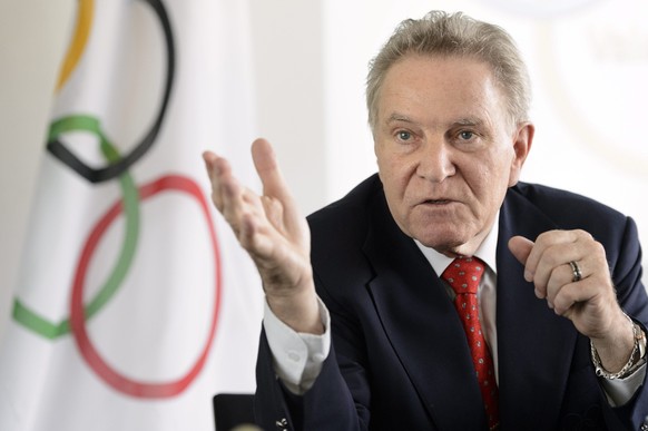 FILE - This is a June 3 , 2013, file photo showing Denis Oswald speaking during a press conference in Lausanne, Switzerland. Oswald, leader of an IOC delegation in charge of reviewing 28 cases involvi ...