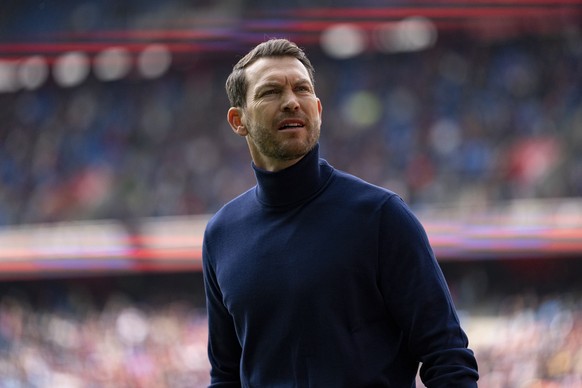 Trainer Stephan Lichtsteiner (FCB) bei dem Spiel der Fussball Super League zwischen dem FC Basel (FCB) und dem FC St.Gallen (FCSG)am Donnerstag, 14. Mai 2026 im St. Jakob-Park in Basel. (KEYSTONE/Clau ...