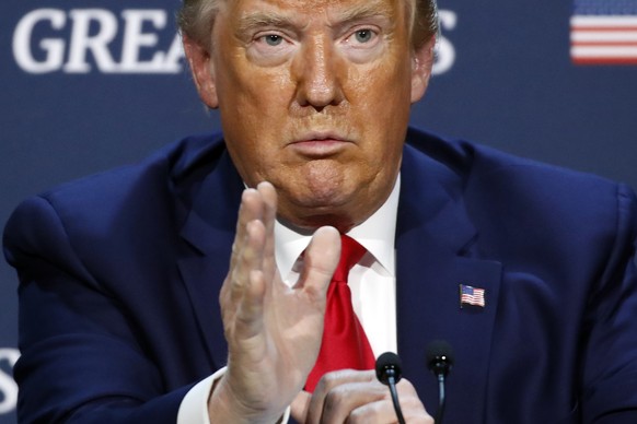 President Donald Trump speaks during a roundtable discussion about &quot;Transition to Greatness: Restoring, Rebuilding, and Renewing,&quot; at Gateway Church Dallas, Thursday, June 11, 2020, in Dalla ...