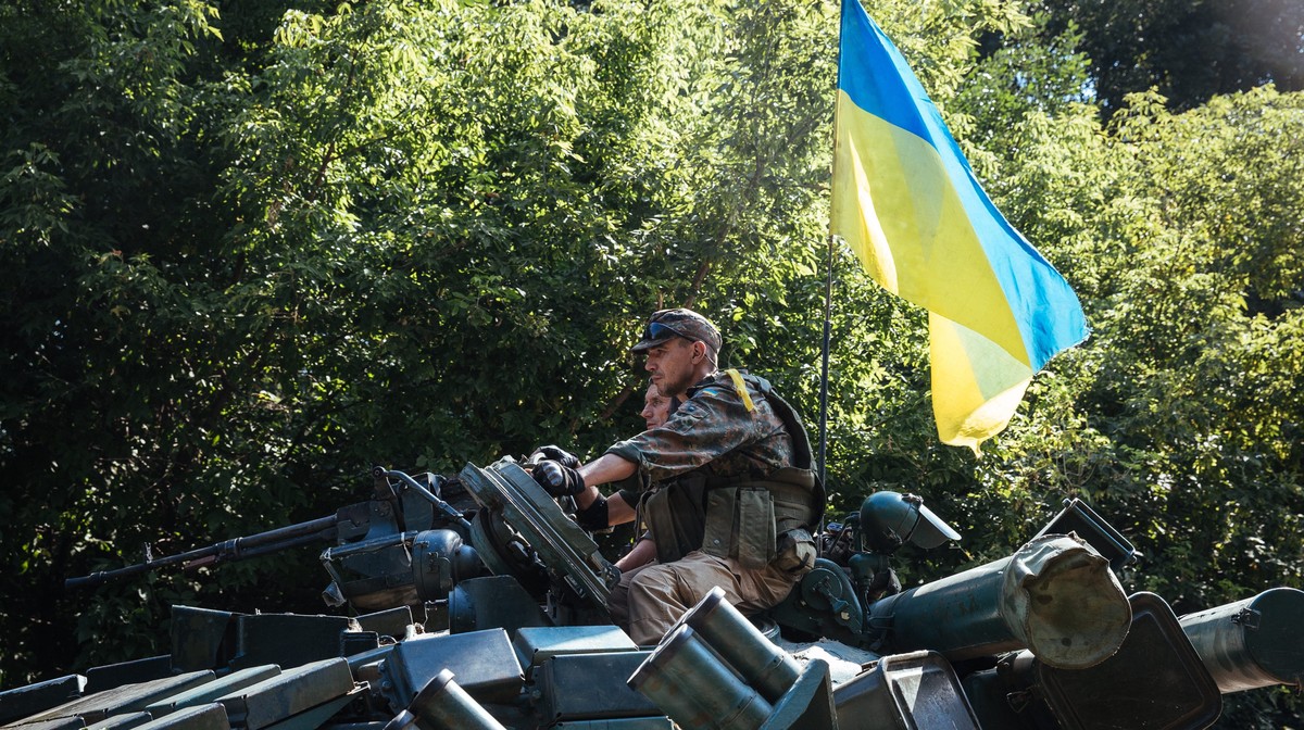 Ein ukrainischer Soldat nahe Donezk.