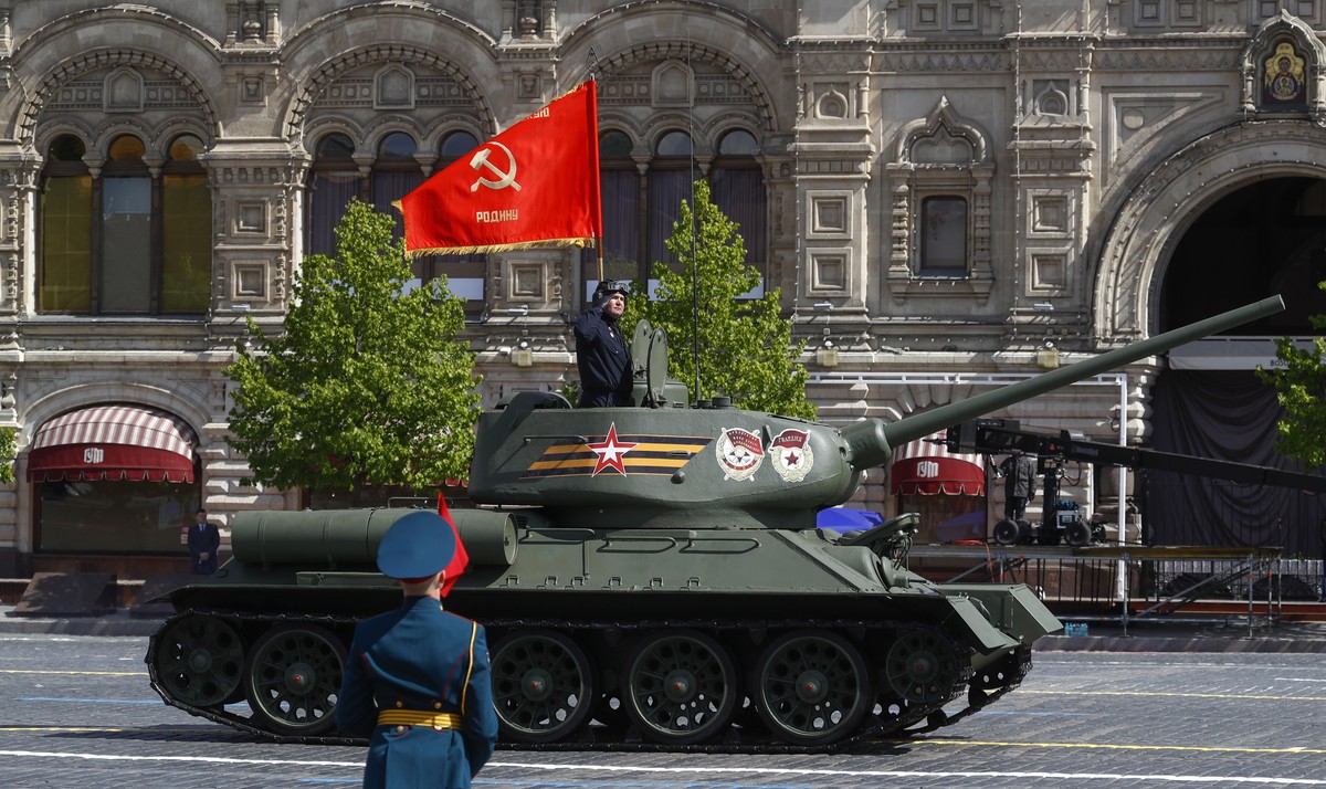 Ce T-34 était le seul char d'assaut ayant défilé ce 9 mai à Moscou.