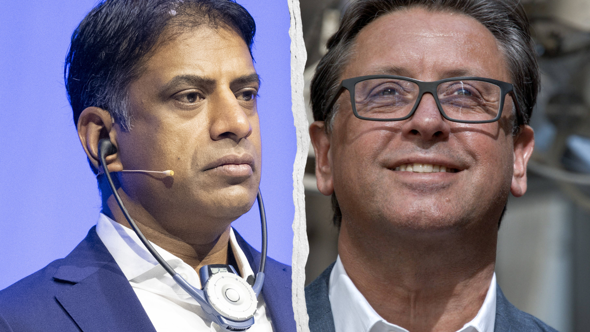 Les chefs de Novartis, Vas Narasimhan et de Sanofi, Paul Hudson