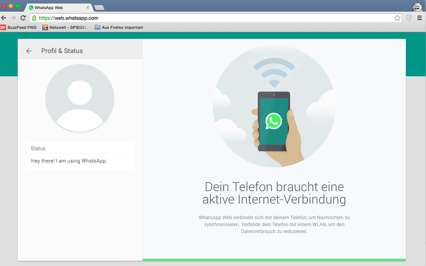 WhatsApp im Chrome-Browser.