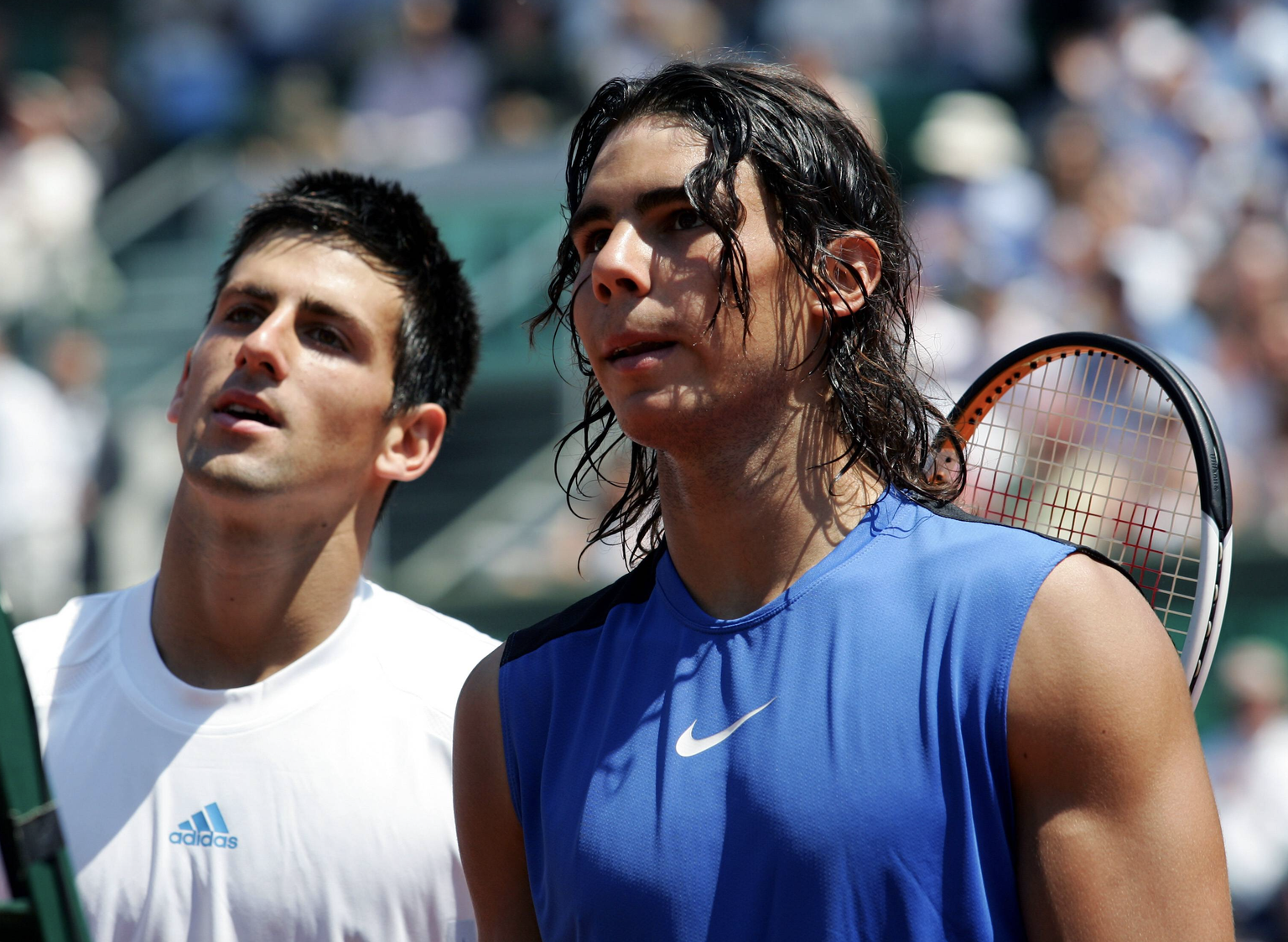 Djokovic und Nadal am French Open vor 18 Jahren.