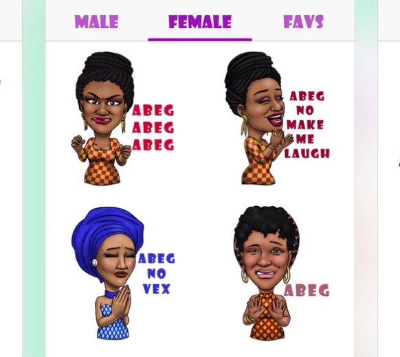 Screenshot von Afro Emojis.