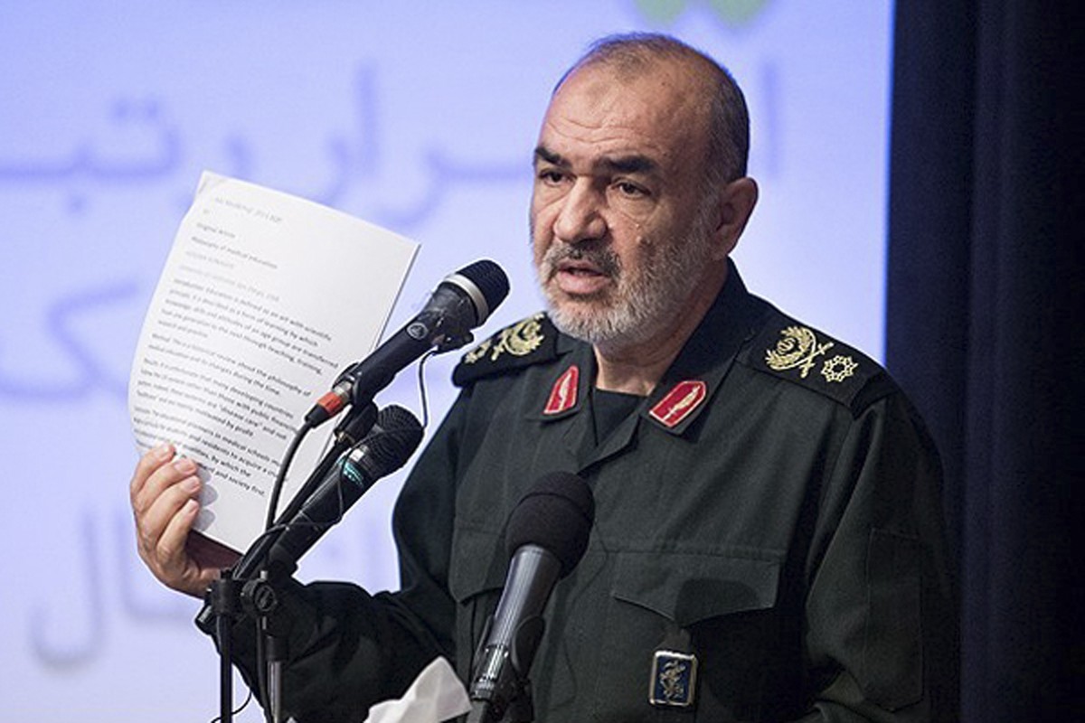 In this undated photo released by Sepahnews, the website of the Iranian Revolutionary Guard, Gen. Hossein Salami speaks in a meeting in Tehran, Iran. Iran's supreme leader has appointed Salami to ...