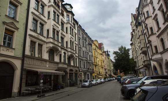 Ein Strassenzug im Münchner Glockenbachviertel.