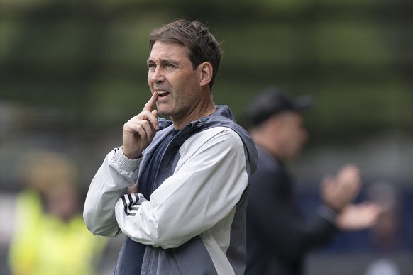 Rene Weiler, coach of Servette FC, reacts during the Swiss Cup final soccer match between Servette FC and FC Lugano, at the Wankdorf stadium in Bern, Switzerland, Sunday, June 2, 2024. (KEYSTONE/Antho ...