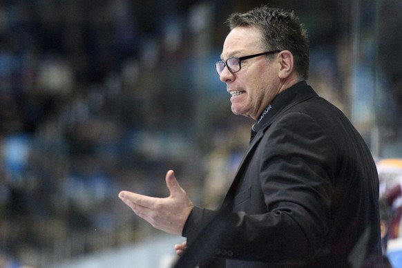 Geneve-Servette&#039;s Head coach Chris McSorley during the Swiss Ice Hockey Cup final game between EHC Kloten and Geneve-Servette HC, at the SWISS Arena ice stadium, in Kloten, Wednesday, February 1, ...