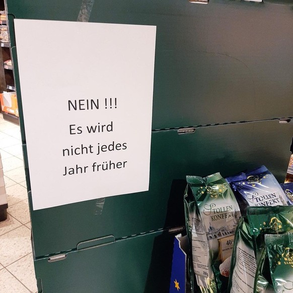 Passiv-aggressives Schild zu Weihnachtsgebäck